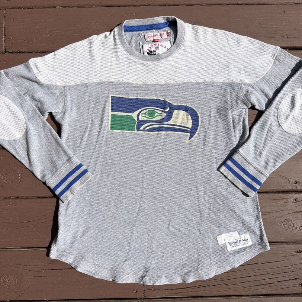Mitchell & Ness Throwbacks Seattle Seahawks Retro Waffle Thermal Longsleeve L